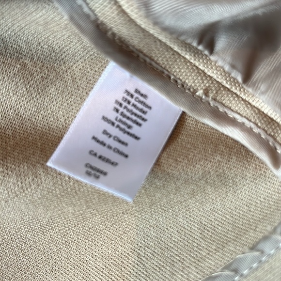 Talbots Camel Knit One Button Closure Blazer Size 6 - Picture 7 of 9